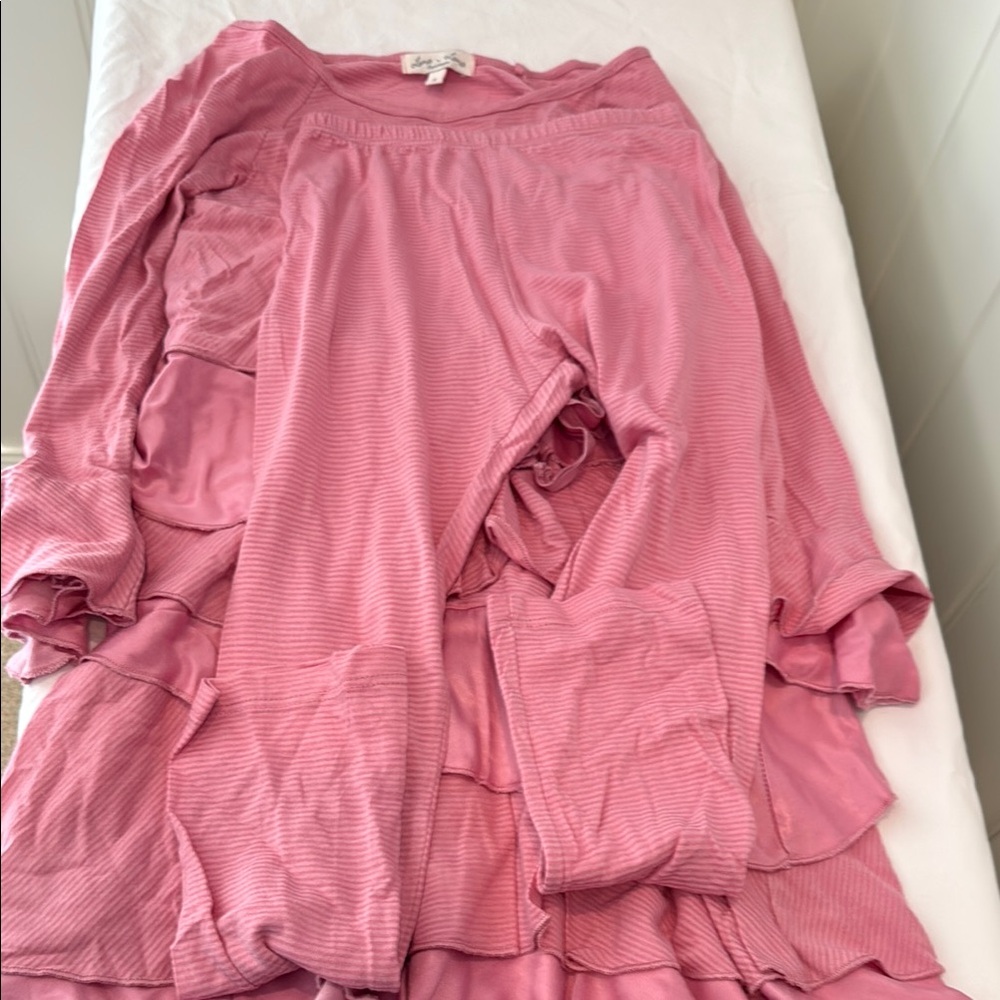 Pink Luna Luna Ruffled Long Sleeve Dress & Pants size 8 years - Picture 10 of 12